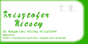 krisztofer micsey business card